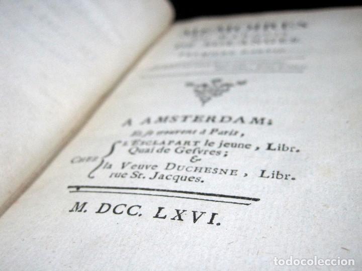Libros antiguos: Año 1761 2 tomos en un volumen Memorias del Marqués de Solanges 250 años de antigüedad Raro - Foto 9 - 110795107