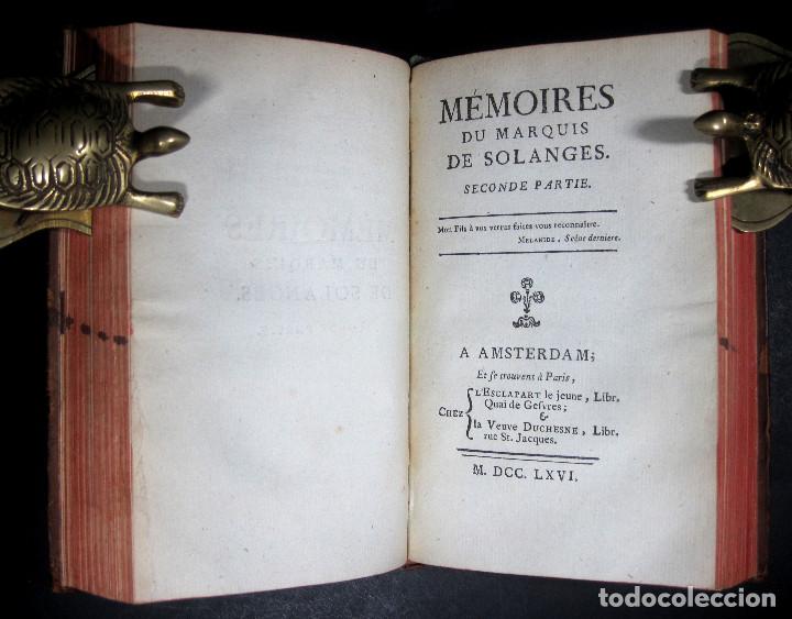 Libros antiguos: Año 1761 2 tomos en un volumen Memorias del Marqués de Solanges 250 años de antigüedad Raro - Foto 14 - 110795107
