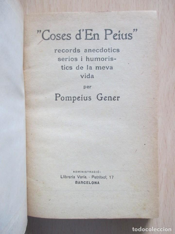 Libros antiguos: Coses d&rsquo;en Peius, de Pompeius Gener - Foto 5