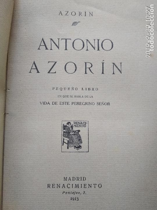 Libros antiguos: Antonio Azor&iacute;n 1913 - Foto 4