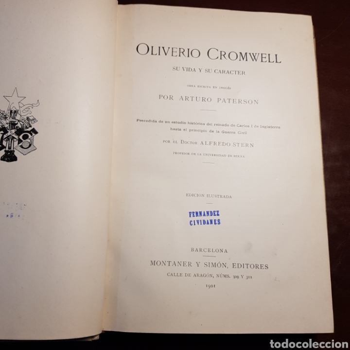 Libros antiguos: OLIVERIO CROMWELL SU VIDA Y SU CARACTER 1901 MONTANER Y SIMON - ARTURO PATERSON - Foto 2 - 188461153