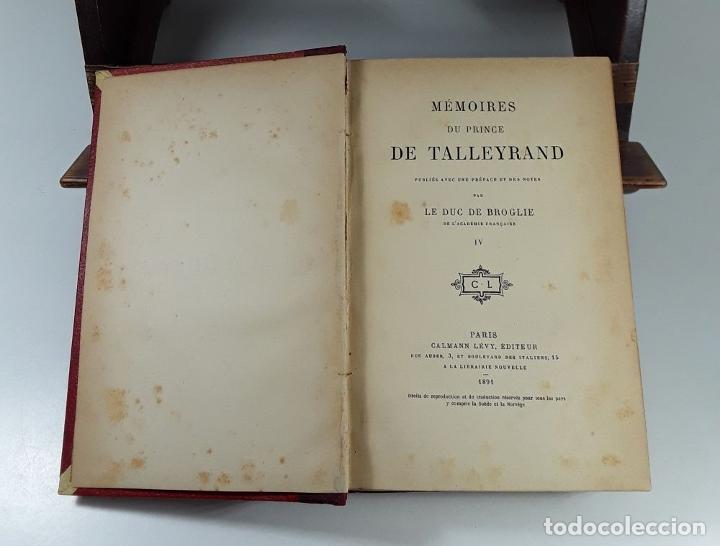 Libros antiguos: MÉMOIRES DU PRINCE DE TALLEYRAND. 2 TOMOS. EDIT. CALMANN LEVY. 1891. - Foto 8 - 193985817