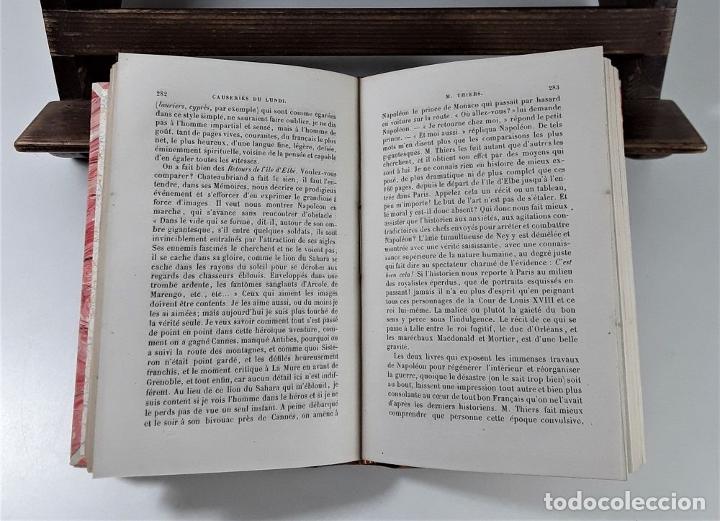 Libros antiguos: CAUSERIES DU LUNDI. 8 TOMOS. SAINTE-BEUVE. LIBR. GARNIER FRÈRES. PARÍS. 1857/62. - Foto 12 - 194702245