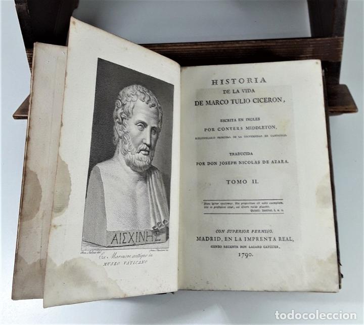 Libros antiguos: HISTORIA DE LA VIDA DE MARCO TULIO CICERON. TOMO II. C. MIDDLETON. 1790. - Foto 5 - 297490063