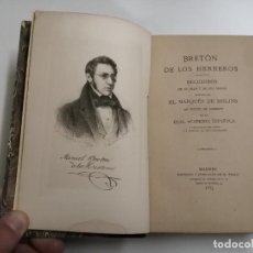 Libros antiguos: BRETÓN DE LOS HERREROS. RECUERDOS DE SU VIDA Y OBRAS. MARQUÉS DE MOLINS. 1883 MADRID.. Lote 207629753