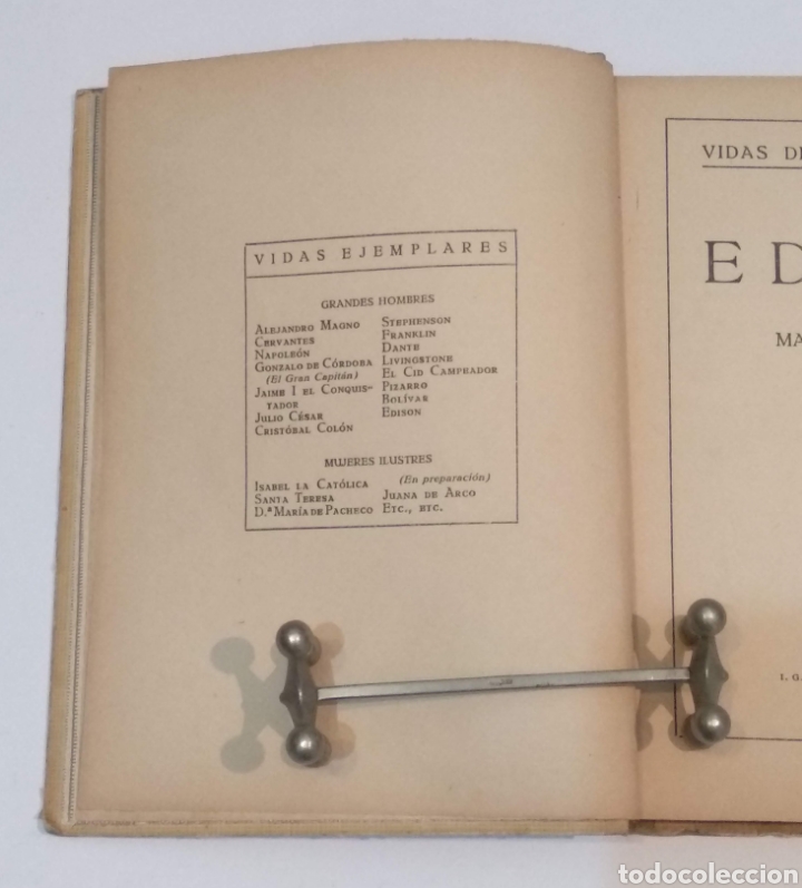Libros antiguos: EDISON - VIDAS DE GRANDES HOMBRES - MARÍA LUZ MORALES - I.G. SEIX Y BARRAL HNOS. EDITORES 1934 - Foto 5 - 251544910