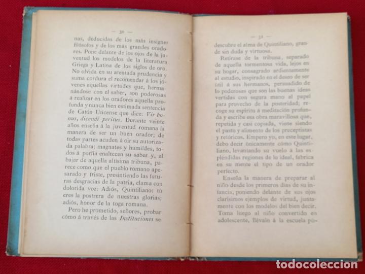 Libros antiguos: MARCO FABIO QUINTILIANO - MEMORIA - BIO - BIBLIOGRAFICA. MADRID 1899 - DEDICACION DEL AUTOR: ALFARO - Foto 8 - 268116624