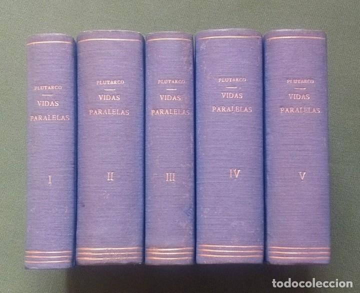 VIDAS PARALELAS - PLUTARCO - COMPLETAS - 10 TOMOS EN 5 VOLUMENES - 1919 AL 35 (Libros Antiguos, Raros y Curiosos - Biografías )