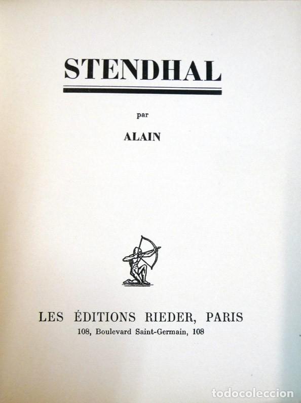 Libros antiguos: ALAIN. Stendhal. 1935. - Foto 2