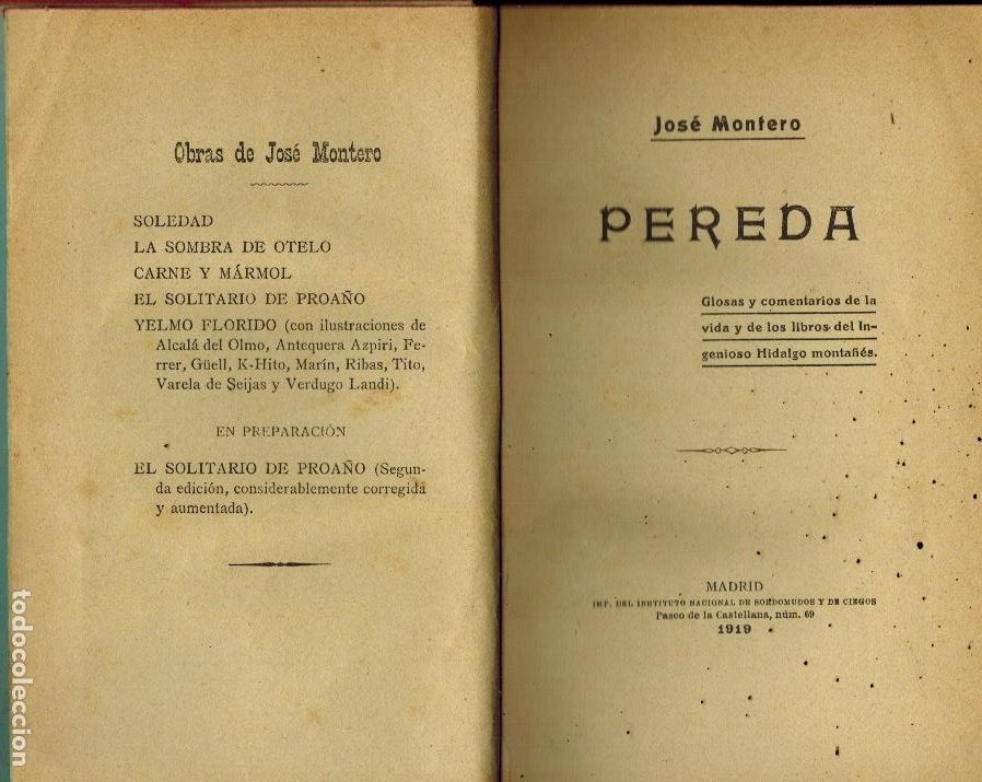 Libros antiguos: PEREDA - Foto 1