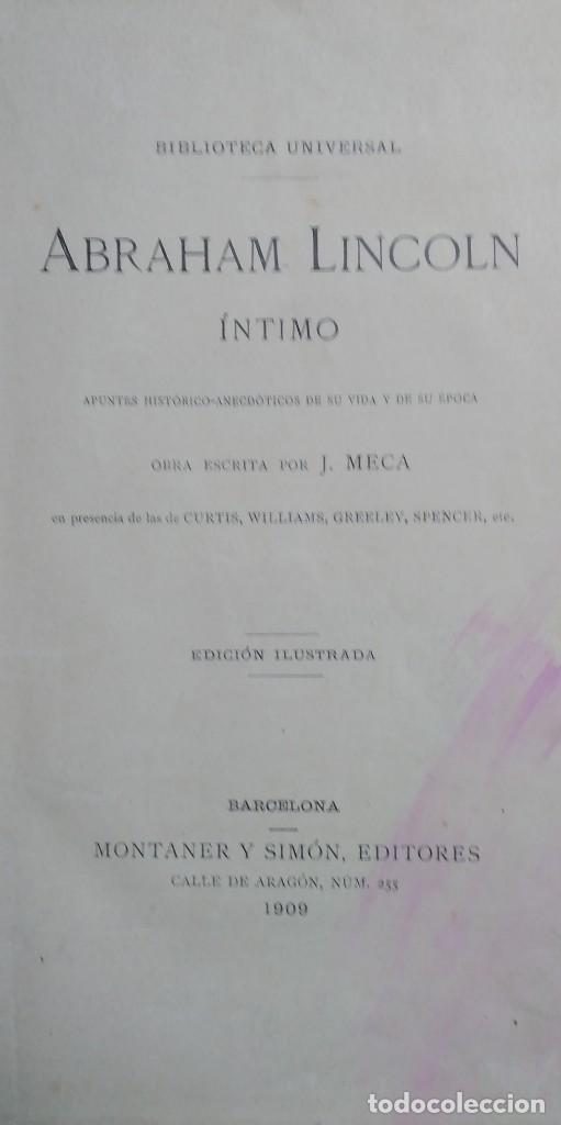 Libros antiguos: ABRAHAM LINCOLN INTIMO - Foto 2