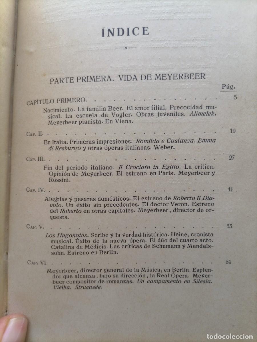 Libros antiguos: Meyerbeer vida y obras 1920 - Foto 5