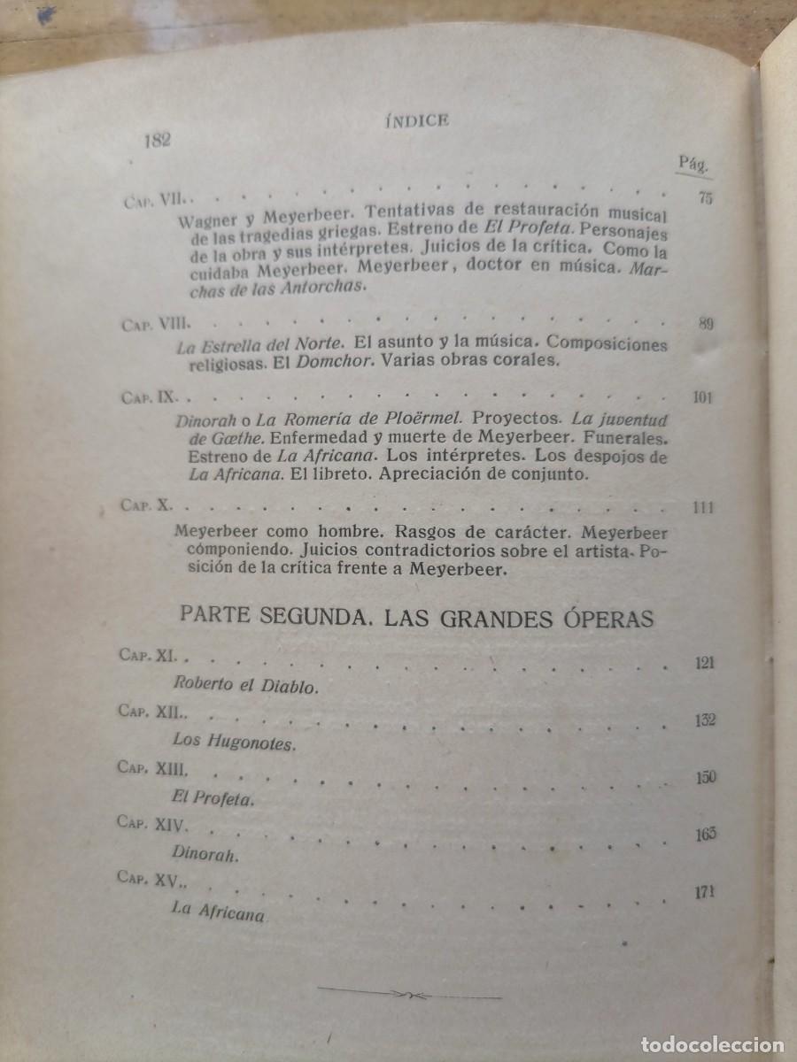 Libros antiguos: Meyerbeer vida y obras 1920 - Foto 6