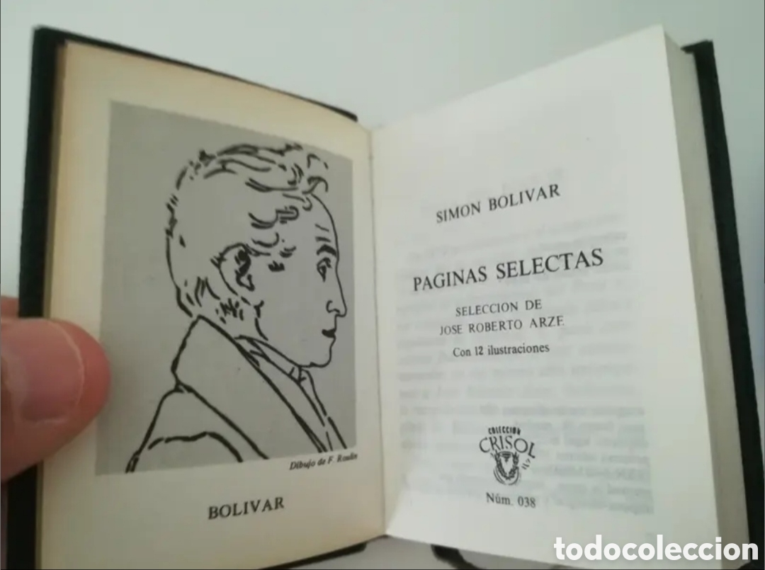 Libros antiguos: Mini libro. SIM&Oacute;N BOLIVAR. P&Aacute;GINAS SELECTAS. - Foto 2