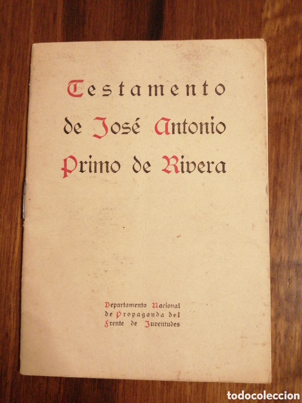 Libros antiguos: Testamento de Jos&eacute; Antonio Primo de Rivera - Foto 1