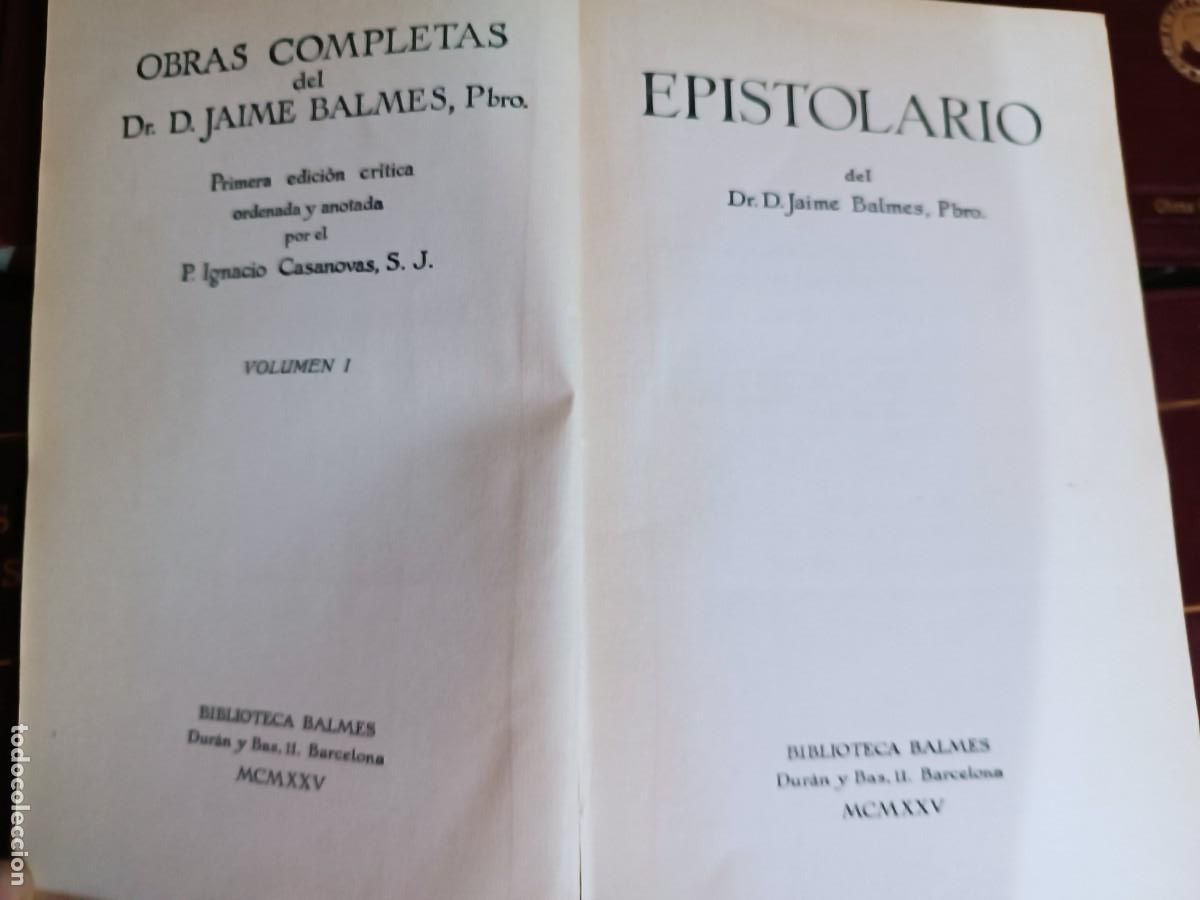 Libros antiguos: Obras completas de Jaime Balmes, 1925 - Foto 3