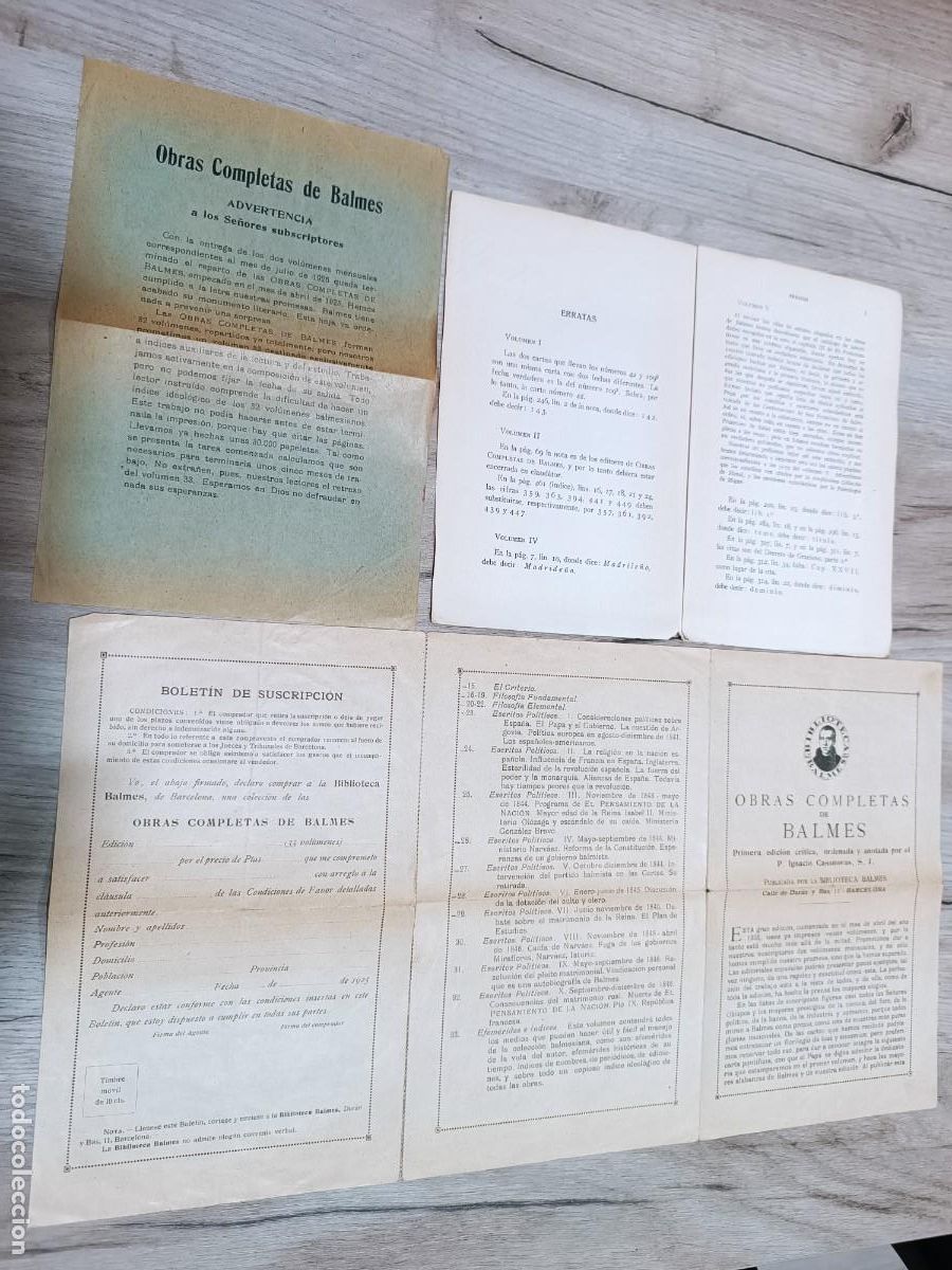 Libros antiguos: Obras completas de Jaime Balmes, 1925 - Foto 8