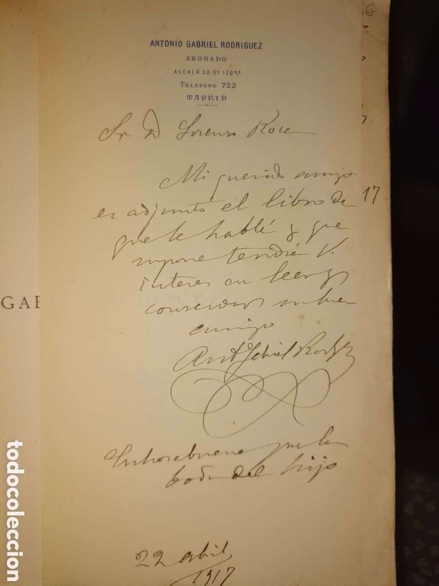 Libros antiguos: Gabriel Rodr&iacute;guez A&ntilde;o 1917 - Foto 3
