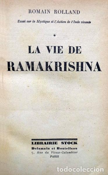 Libros antiguos: ROLLAND. (Romain) - LA VIE DE RAMAKRISHNA. - Foto 1