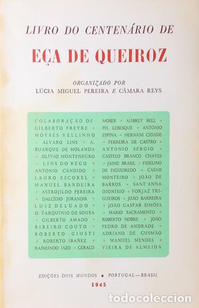 Libros antiguos: LIVRO DO CENTEN&Aacute;RIO DE E&Ccedil;A DE QUEIROZ. - Foto 1