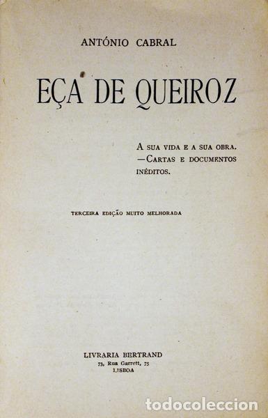 Libros antiguos: CABRAL. (Antonio) - E&Ccedil;A DE QUEIROZ. - Foto 2