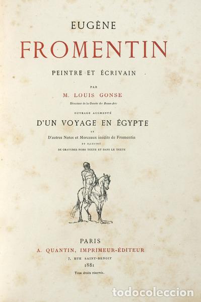 Libros antiguos: GONSE. (Louis) - EUG&Eacute;NE FROMENTIN. - Foto 1