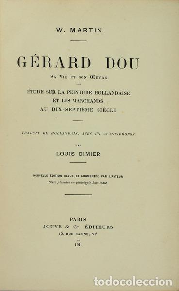 Libros antiguos: MARTIN. (W.) - G&Eacute;RARD DOU. - Foto 1