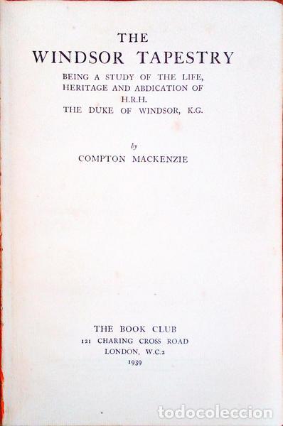 Libros antiguos: MACKENZIE. (Compton) - THE WINDSOR TAPESTRY. - Foto 1