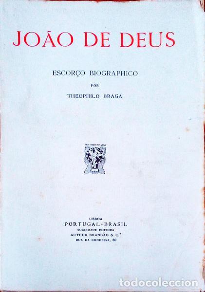 Libros antiguos: BRAGA. (The&oacute;filo) - JO&Atilde;O DE DEUS. - Foto 1