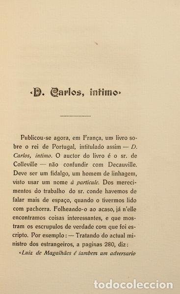 Libros antiguos: BRITO CAMACHO. (Manuel de) - D. CARLOS, INTIMO. - Foto 2