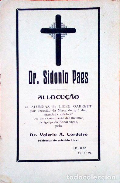 Libros antiguos: CORDEIRO. (Valerio A.) - DR. SIDONIO PAES. - Foto 1