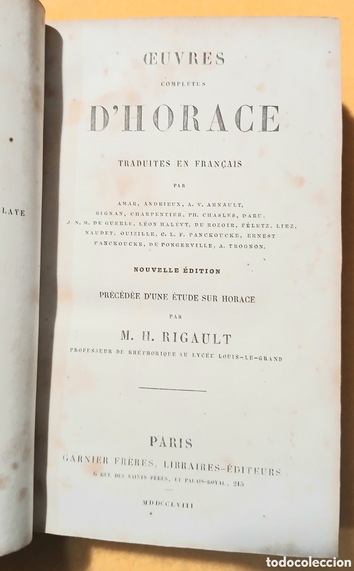 Libros antiguos: &OElig;UVRES COMPLETES DHORACE - Foto 2