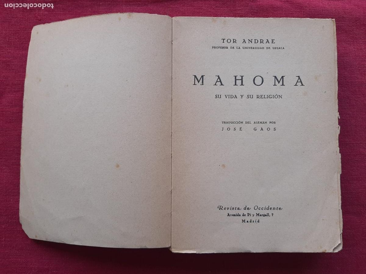 Libros antiguos: Mahoma - Andrae. Tor - Foto 1