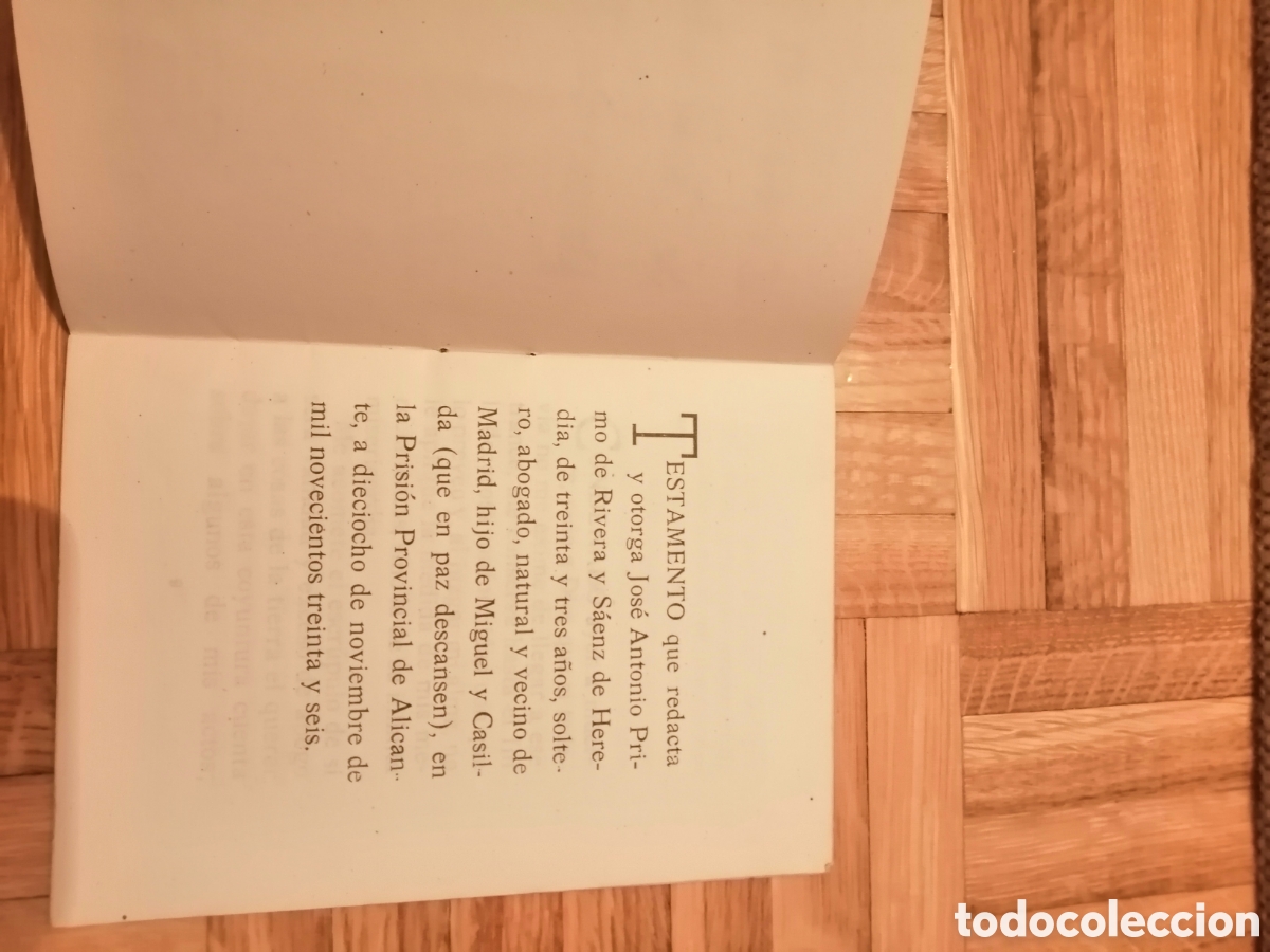 Libros antiguos: Testamento de Jos&eacute; Antonio Primo de Rivera - Foto 3