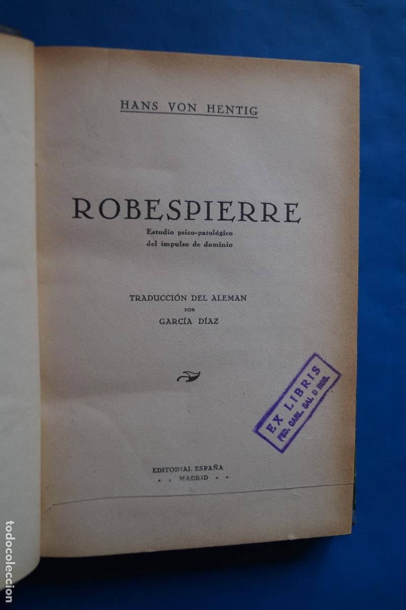 Libros antiguos: ROBESPIERRE. HANS VON HENTIG. - Foto 2