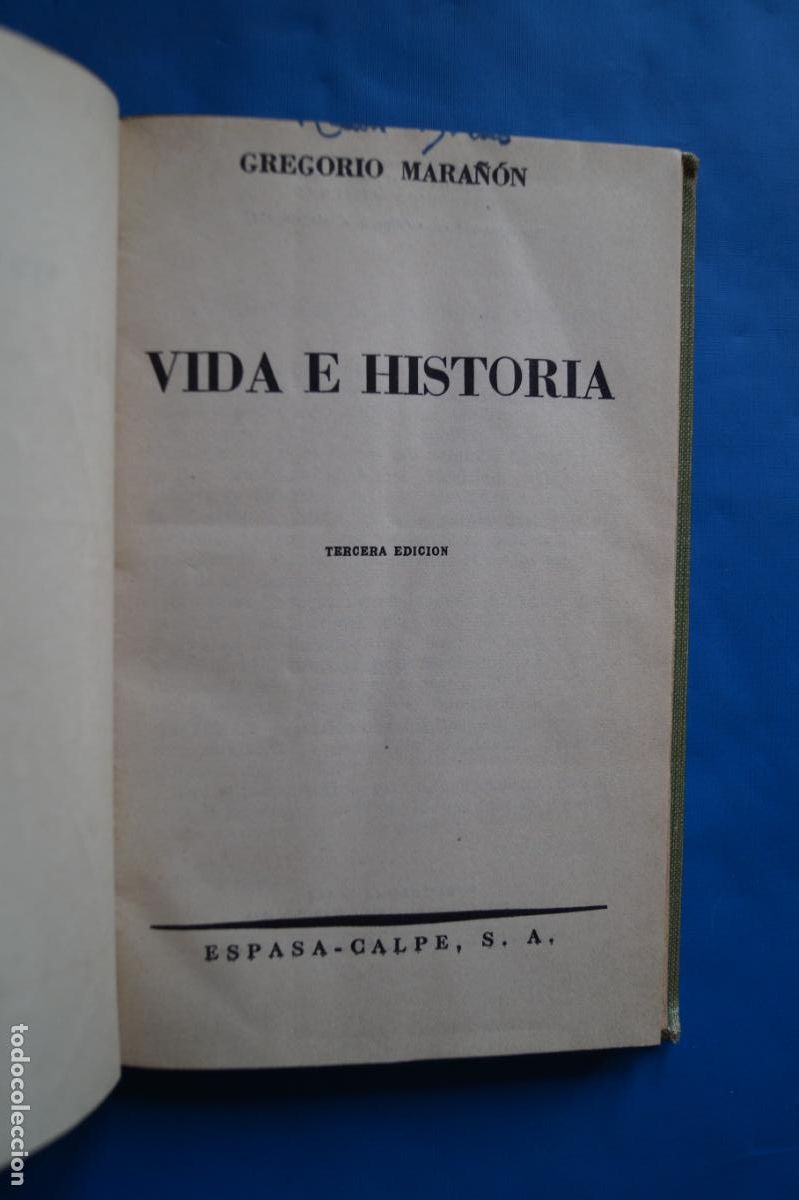 Libros antiguos: VIDA E HISTORIA. GREGORIO MARA&Ntilde;ON. - Foto 2