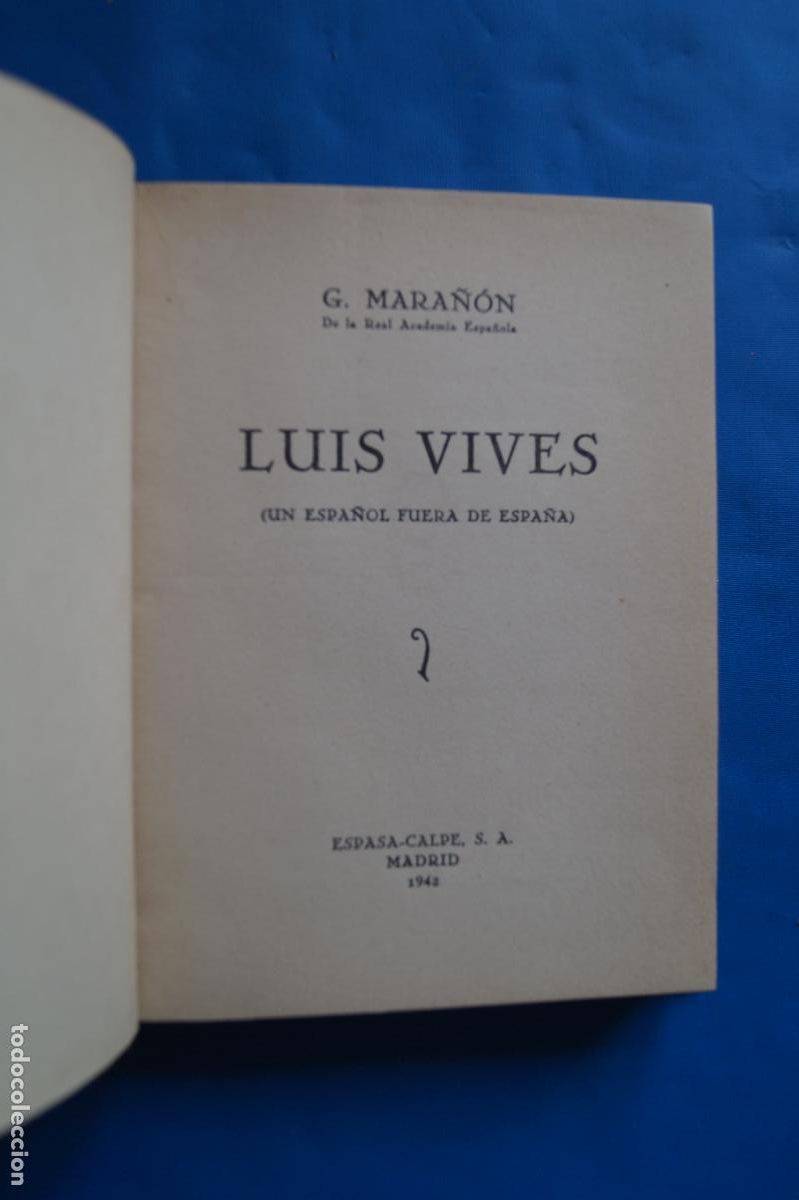 Libros antiguos: LUIS VIVES. GREGORIO MARA&Ntilde;ON. - Foto 2