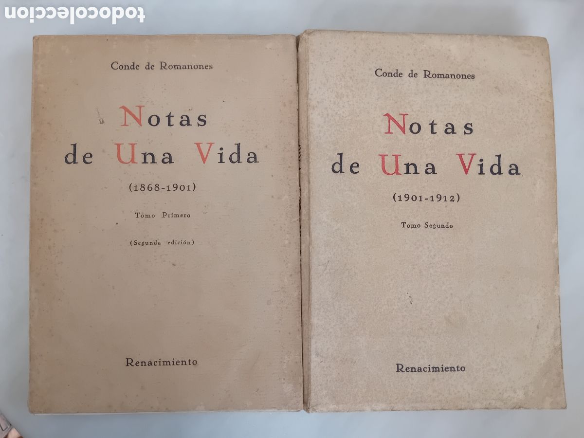 Libros antiguos: Conde de Romanones. Notas de una vida. Tomo Primero.