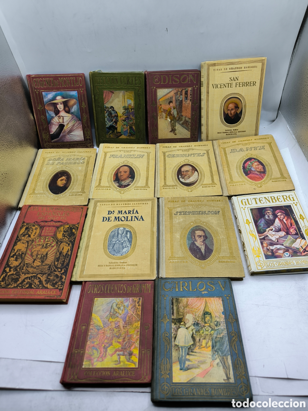Libros antiguos: 14 Vidas de mujeres ilustres , vidas de grandes hombres grandes figuras etc