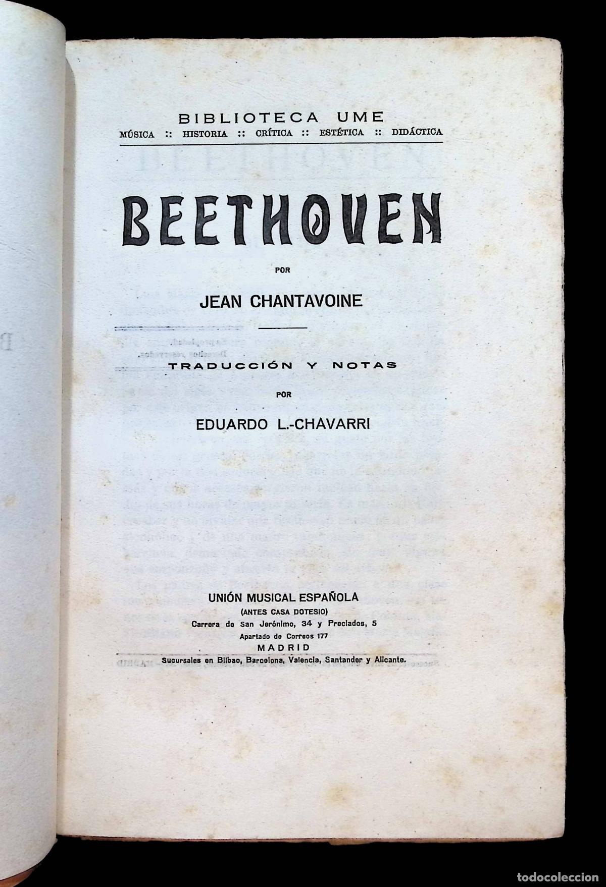 Libros antiguos: BEETHOVEN. - CHANTAVOINE, Jean. - Foto 2