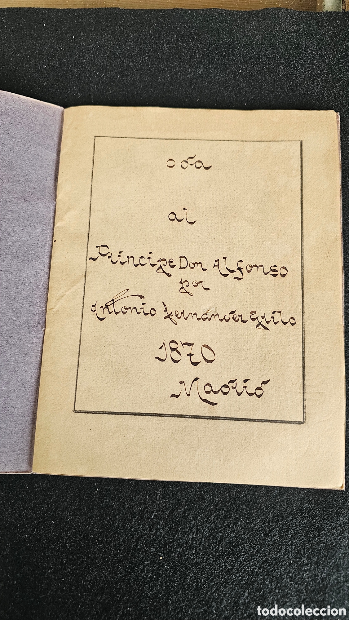 Antiquarische B&uuml;cher: Pr&iacute;ncipe don Alfonso 1870