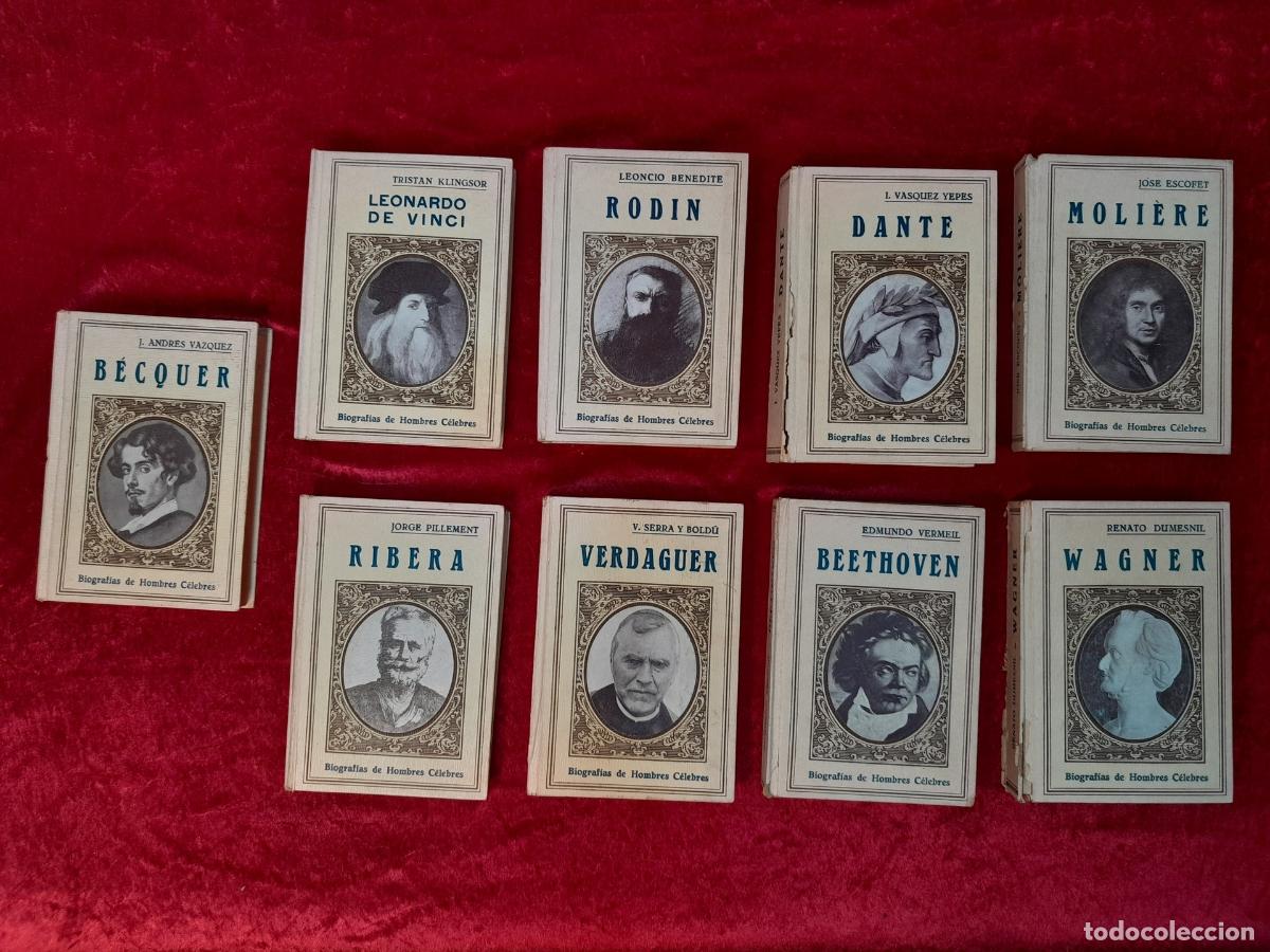Libros antiguos: L-939. BIOGRAF&Iacute;AS DE HOMBRES C&Eacute;LEBRES. IX TOMOS. EDICIONES HYMSA, 1928-1934.