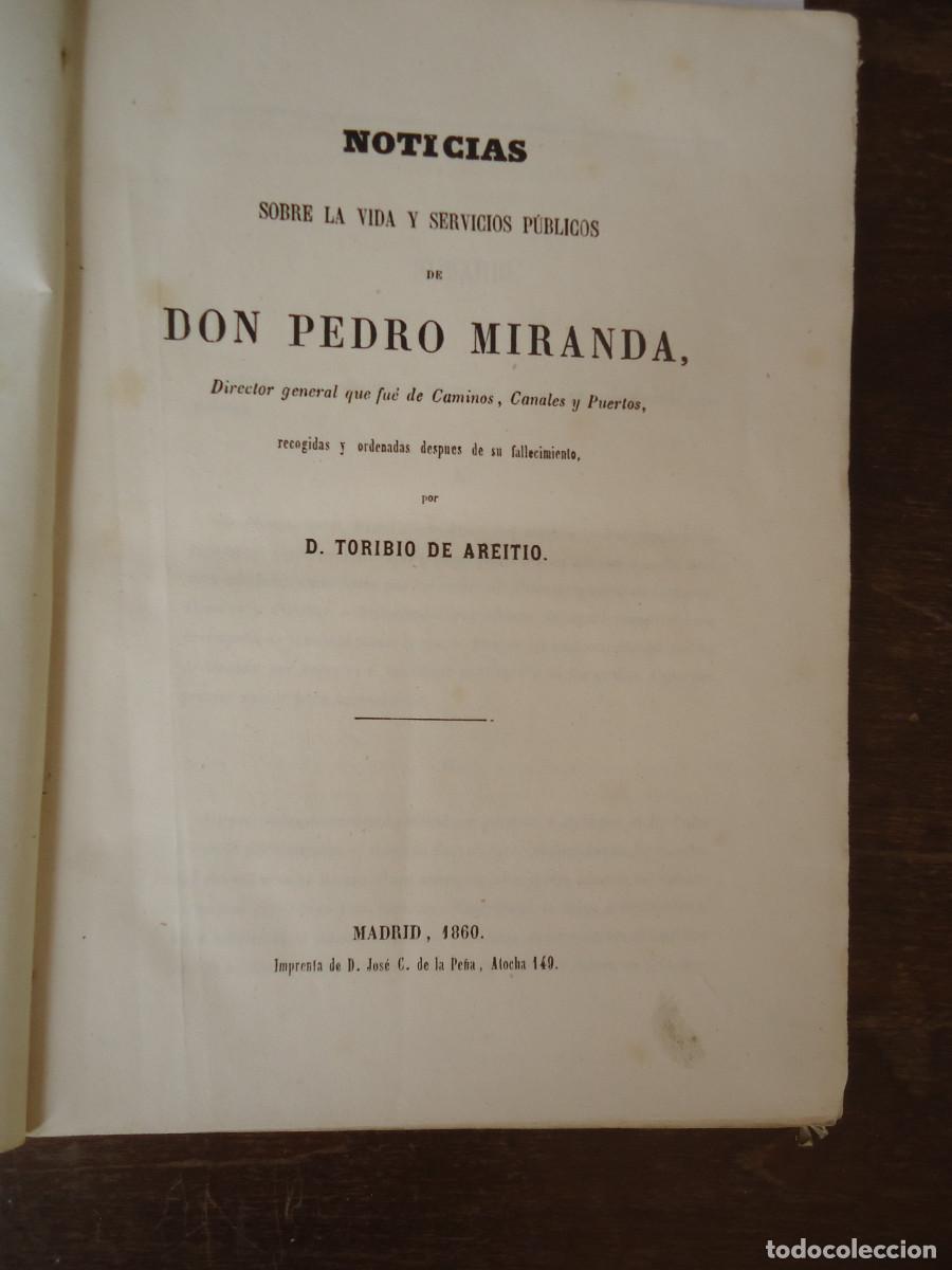 Libros antiguos: VIDA Y SERVICIOS PUBLICOS DE D. PEDRO MIRANDA POR TORIBIO DE AREITIO