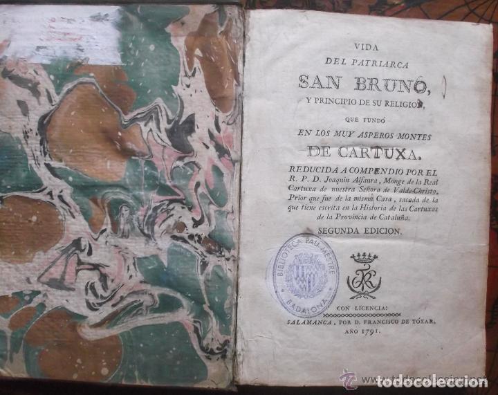 Libros antiguos: VIDA DEL PATRIARCA SAN BRUNO Y PRINCIPIO DE SU RELIGION &ndash; JOAQUIN ALFAURA SALAMANCA 1791