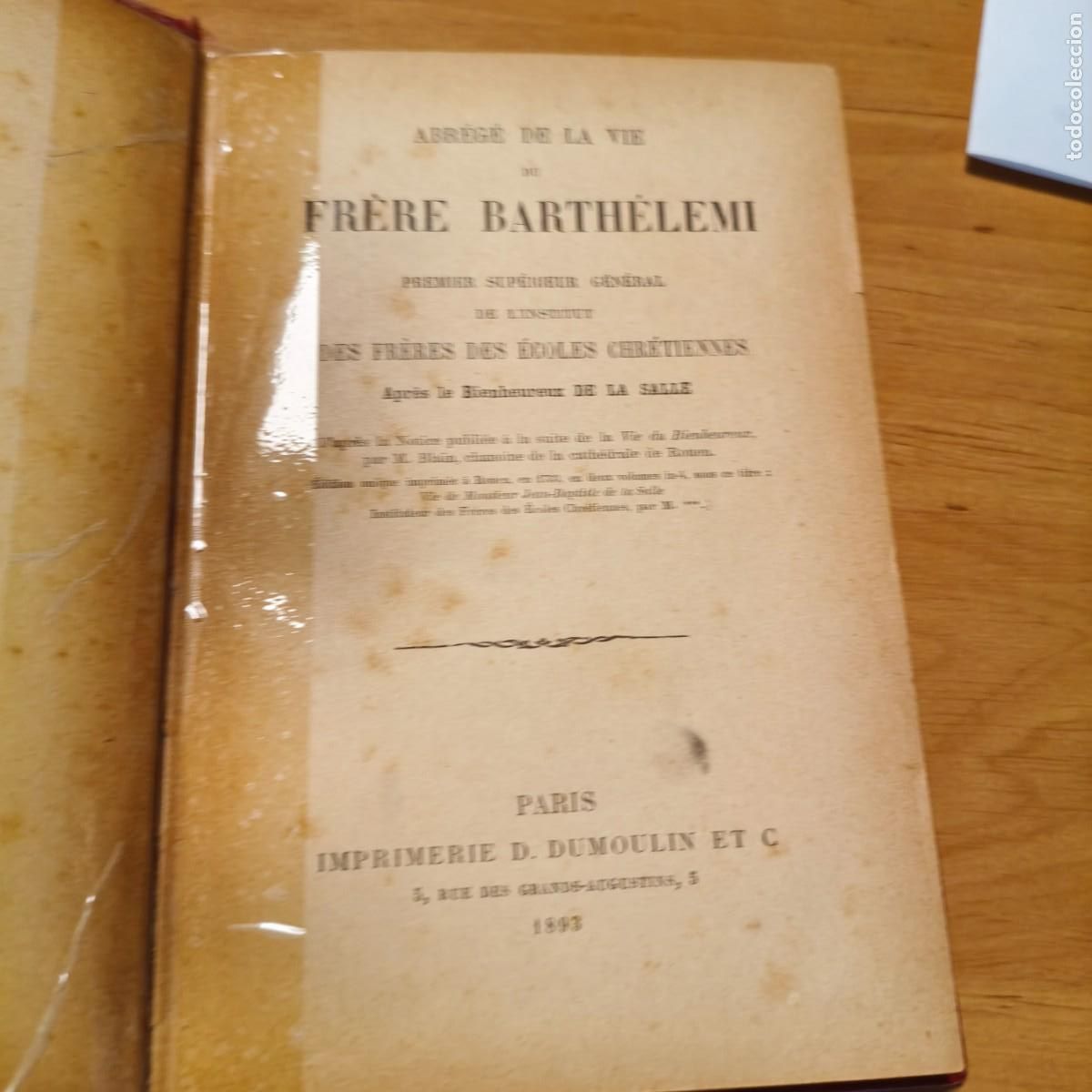 Libros antiguos: Abr&eacute;g&eacute; de la vie du Barth&eacute;lemi - Foto 3