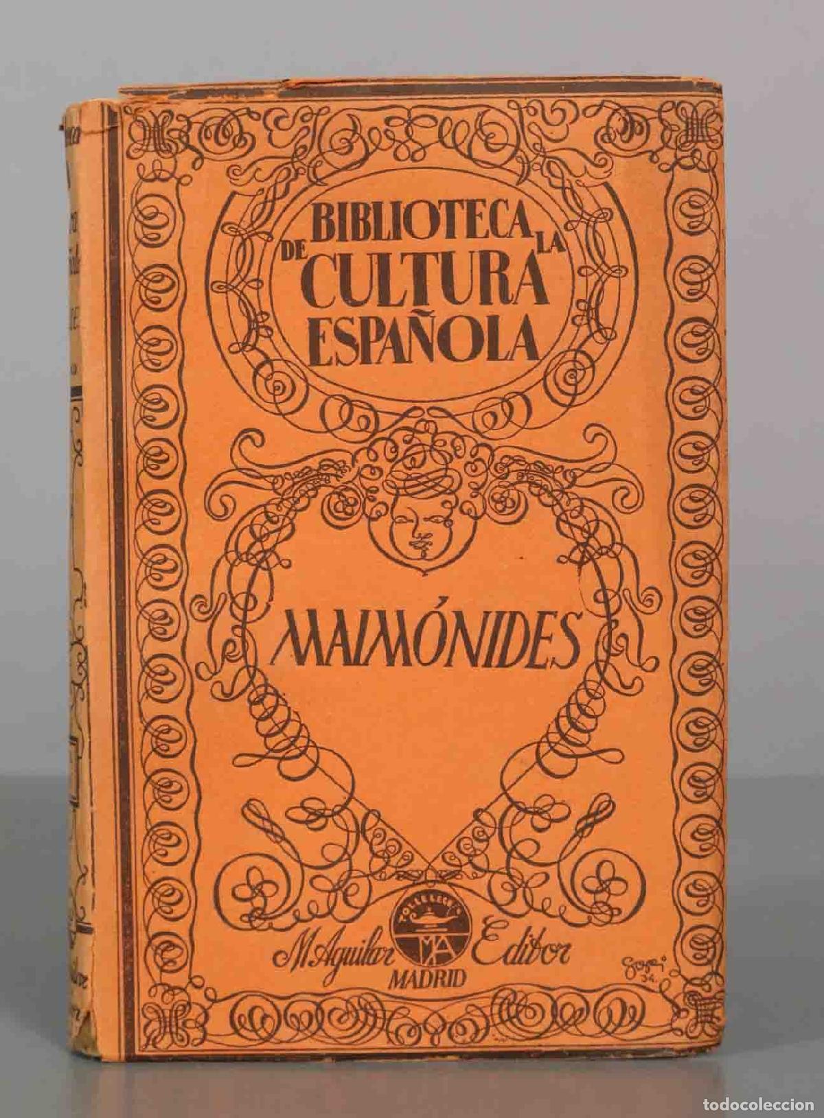 Libros antiguos: Maim&oacute;nides - P. Jos&eacute; Llamas - M. Aguilar Editor