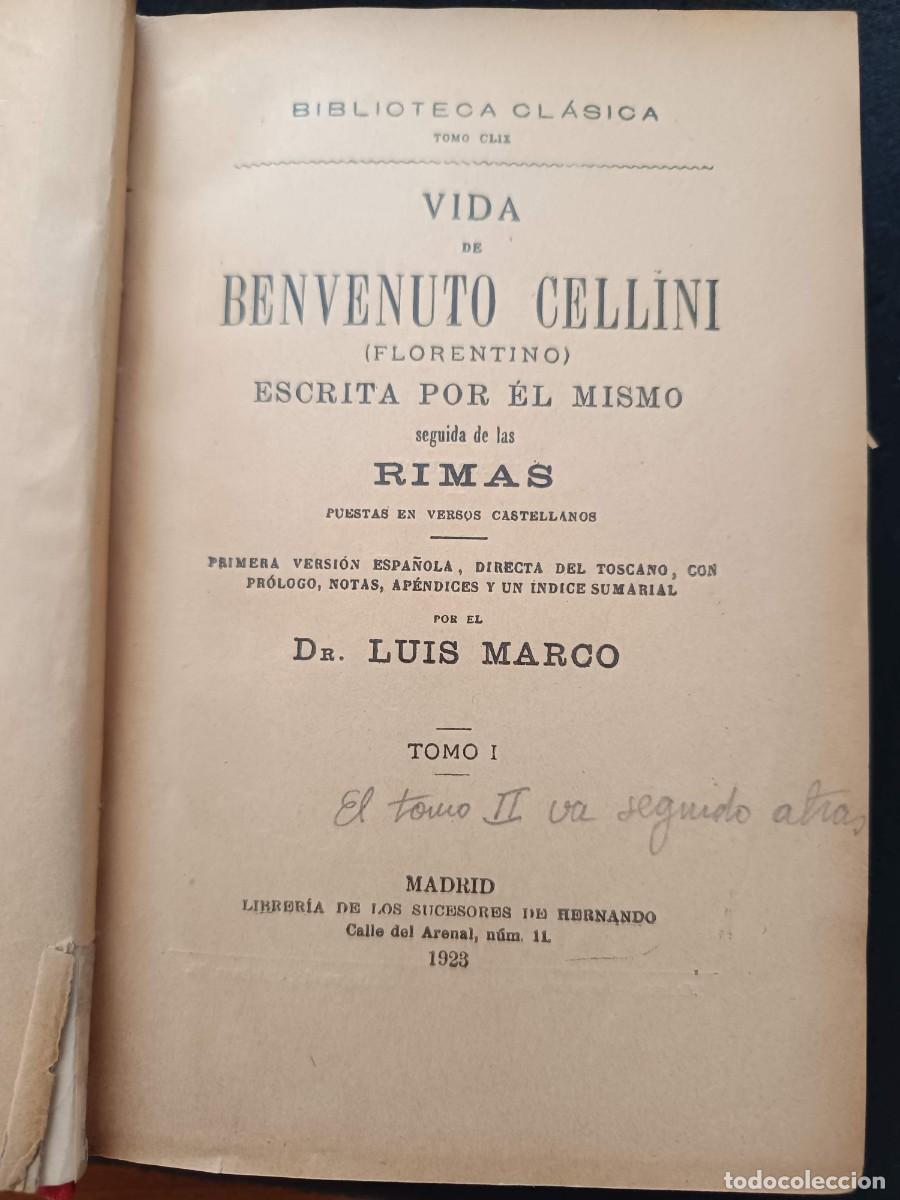 Libros antiguos: VIDA DE BENVENUTO CELLINI - Foto 4