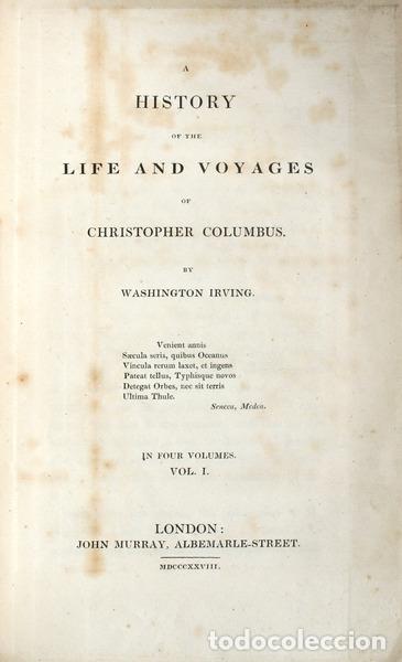 Libros antiguos: IRVING. (Washington) - A HISTORY OF THE LIFE AND VOYAGES OF CHRISTOPHER COLUMBUS.