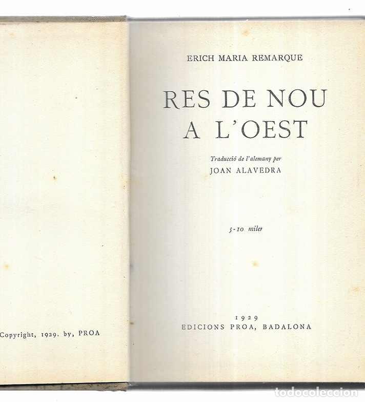 Libros antiguos: Res de Nou a LOest Proa 1929 - Foto 2