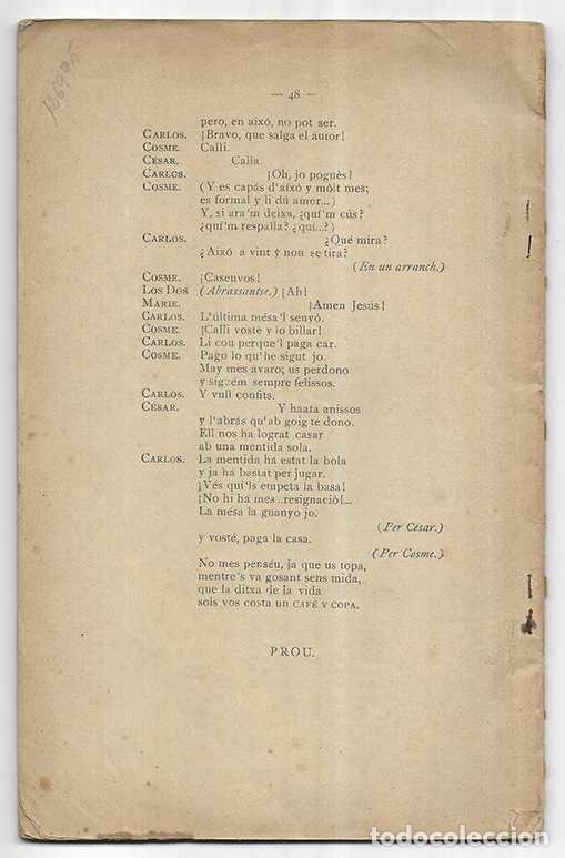 Libros antiguos: Caf&eacute; y Copa comedia en un acte. 1908 - Foto 2